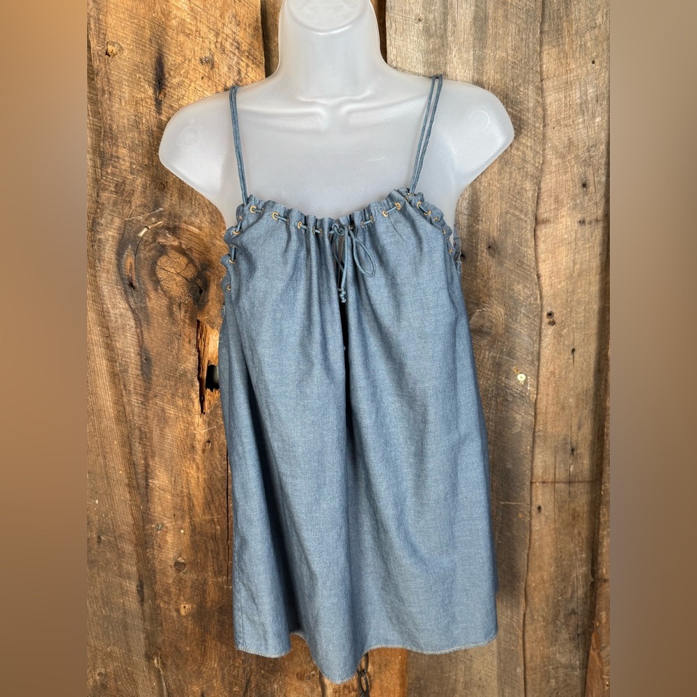 Tangerine NYC Stylish Blue Sleeveless Top